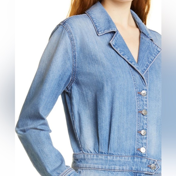 Veronica Beard long sleeve denim jumpsuit - Picture 4 of 8